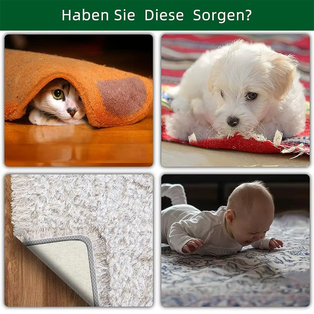 12PCS Carpet Non-Slip Sticker Reusable Water Proof anti Curling Carpet Patch Fixed Sticker Floor Rug Mat Tape Gripper Corner Pad